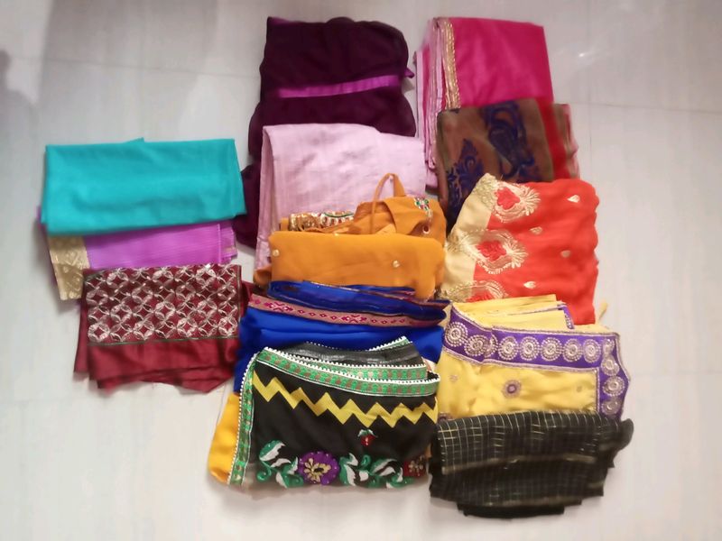 Combo -10 Sarees & 3 Blouse Piece