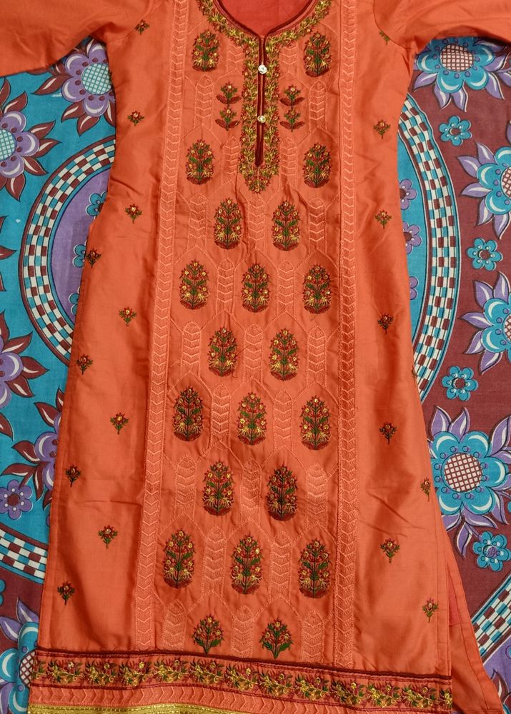 Coral Colour kurta (New without tag)