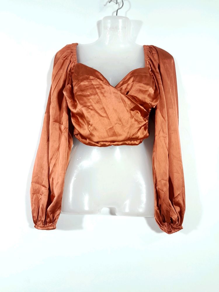 Rust Satin Western Top(women's)