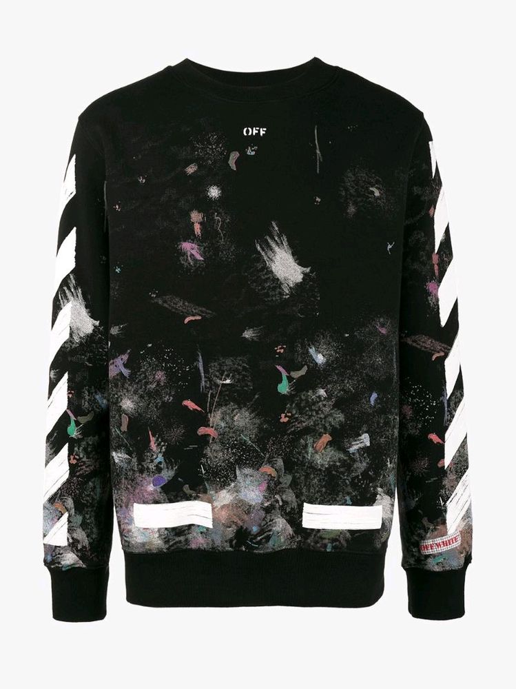 OFF-WHITE Galaxy Brushed Print Sweatshirt 'Black'