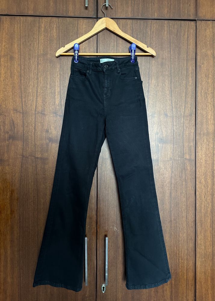 High Rise Black Flare Jeans