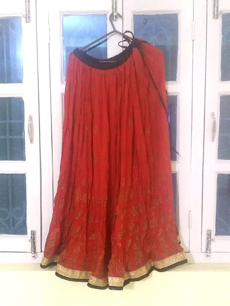 Beautiful Party Wear Red Skirt