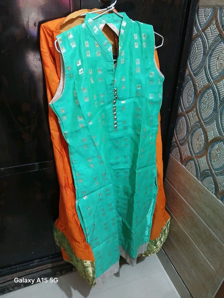 Long KURTI WITH SKIRT