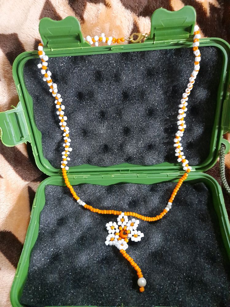 Orange&white Necklace