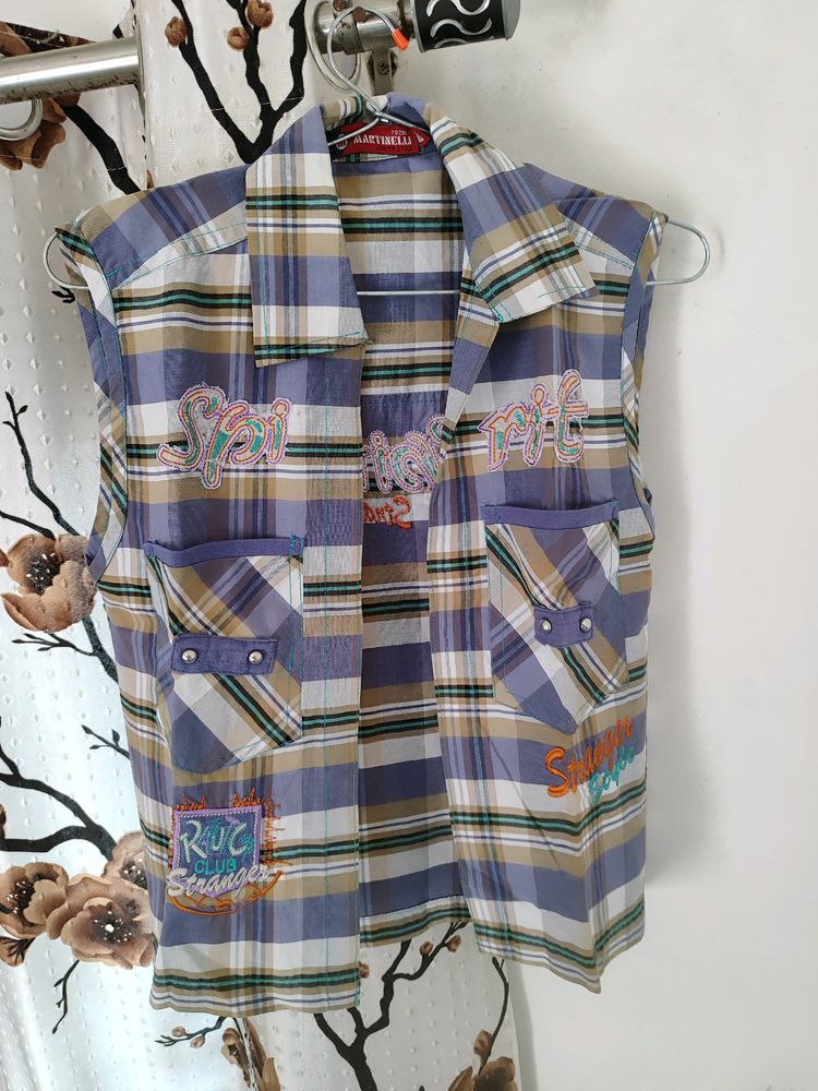 Sleeveless Multi Colour Jacket For Boys