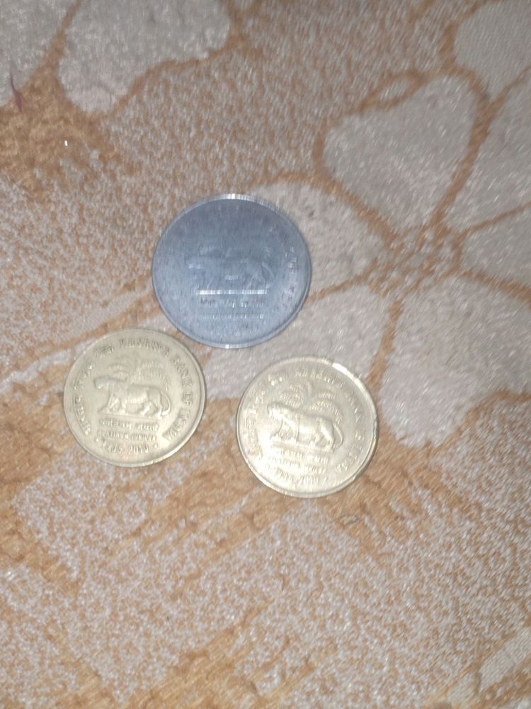 Reserve Bank Of India 5rs And 2rs Coin 👛