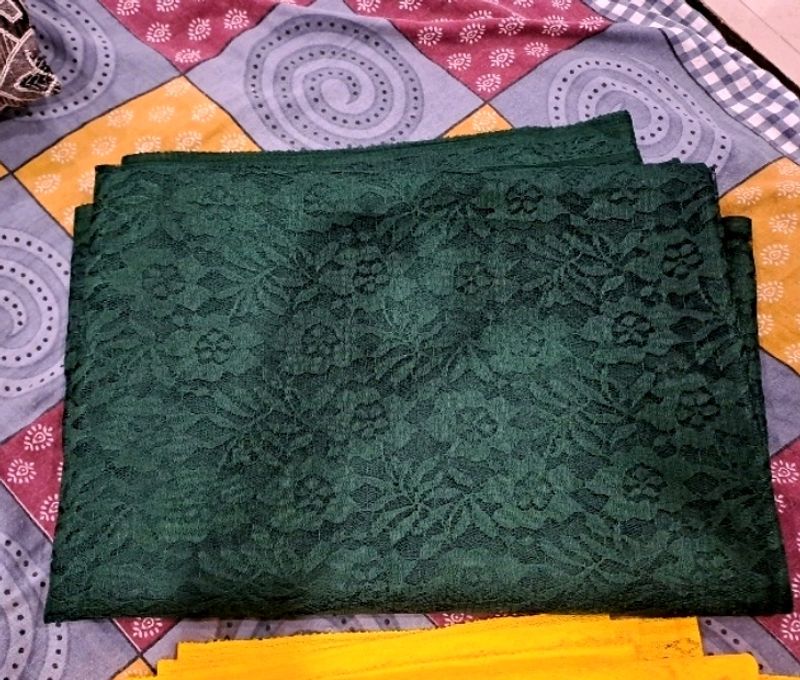 💚 Unused Green Saree With Blouse Piece