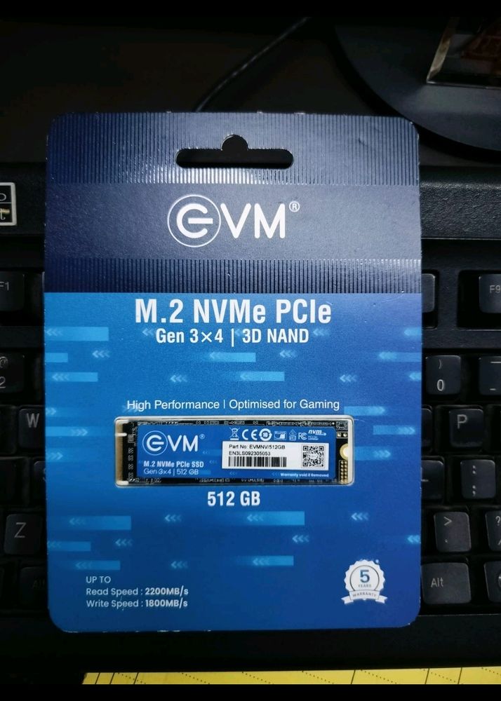 EVM M.2 NVMe  512GB Internal SSD