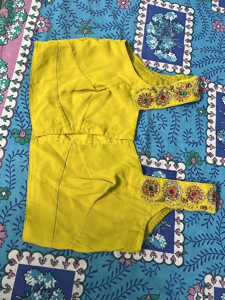 Lemon Yellow Saree