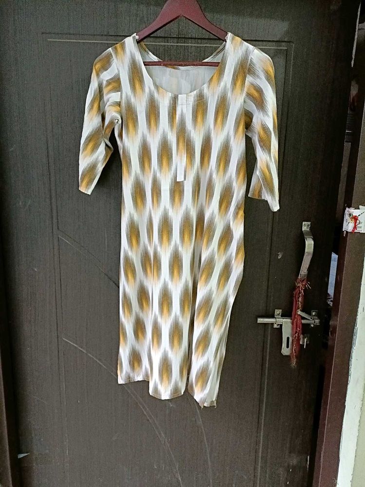 Kurti White Printed