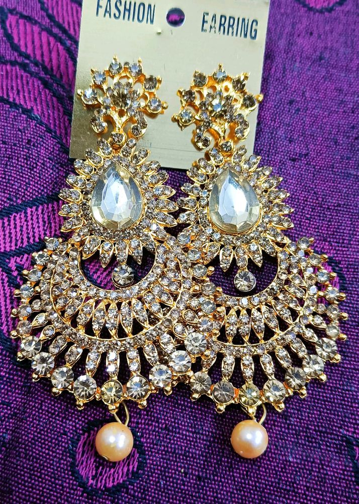 Gold Long Earring