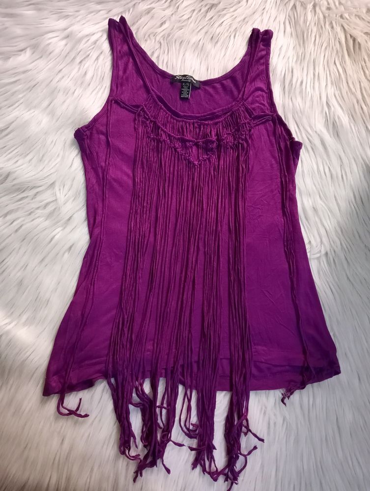 Partywear Purple Fringed Top 🟣💜