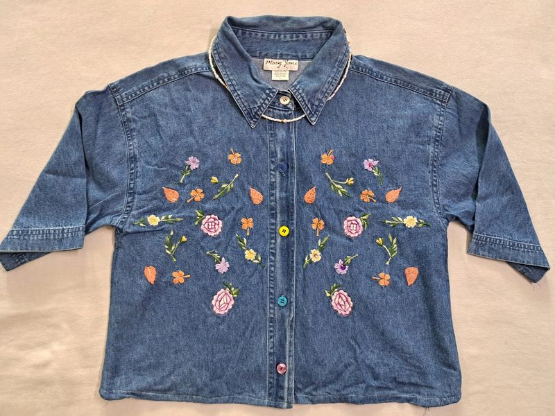 Embroided Denim Shirt