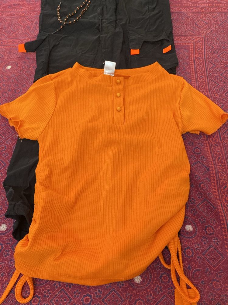 Co Ord Orange And Black - Brand New