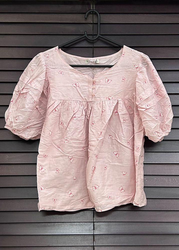 Baby Pink Butterfly Top