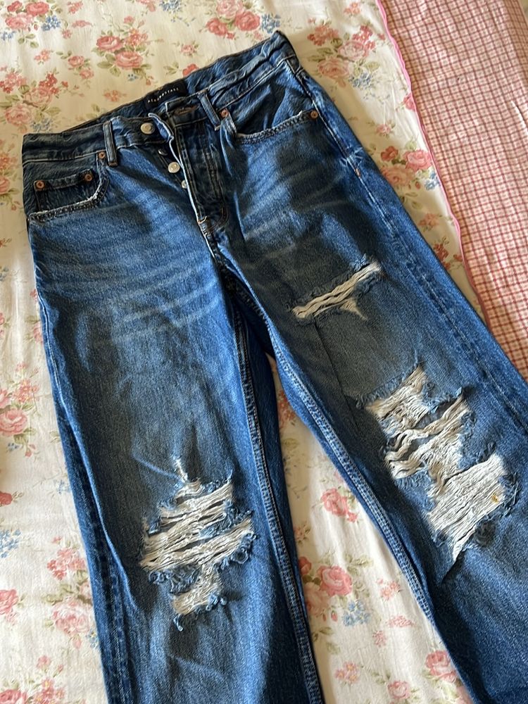 Ripped Straight Denims