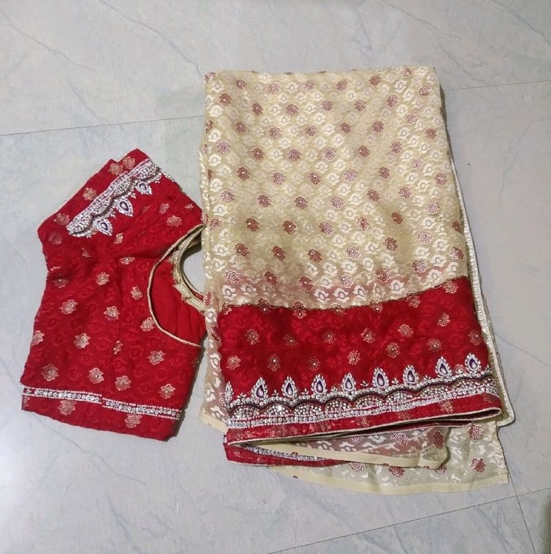 Stone Work Partywear Saree