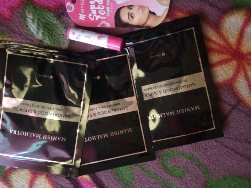 Manish Malhotra Sheet Mask With Cute  Freebie