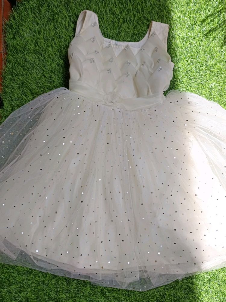 Beautiful Princess Frock White