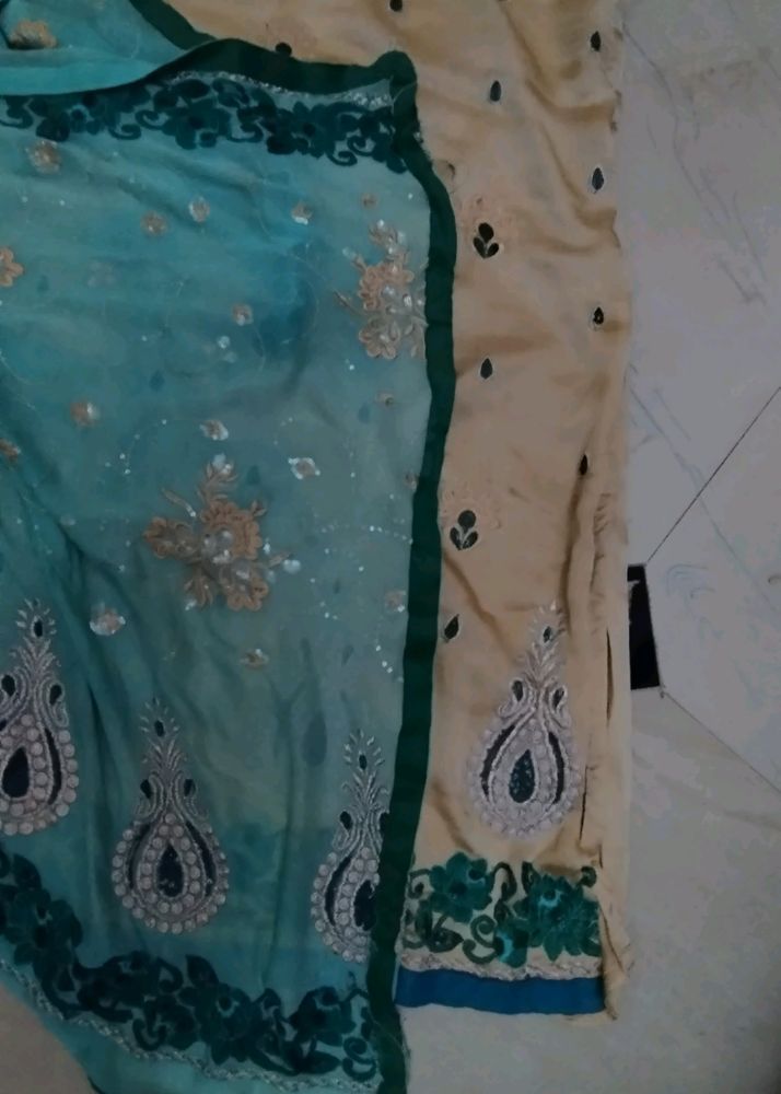 Top Andfull Work  Dupatta With Embroidery And Chamki Work