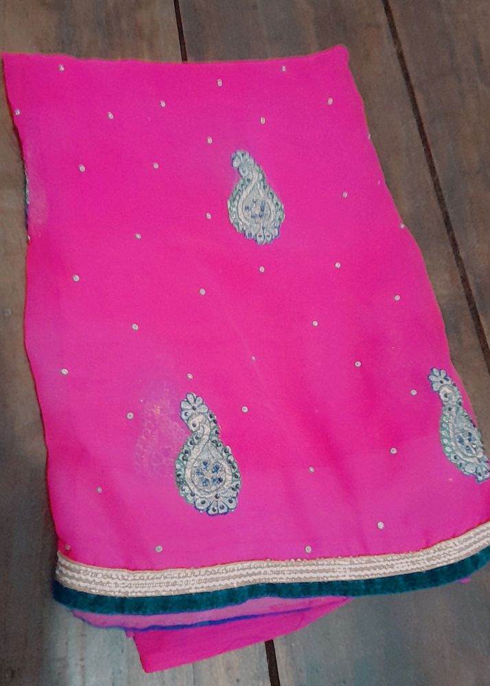 New embroidery Jari work saree