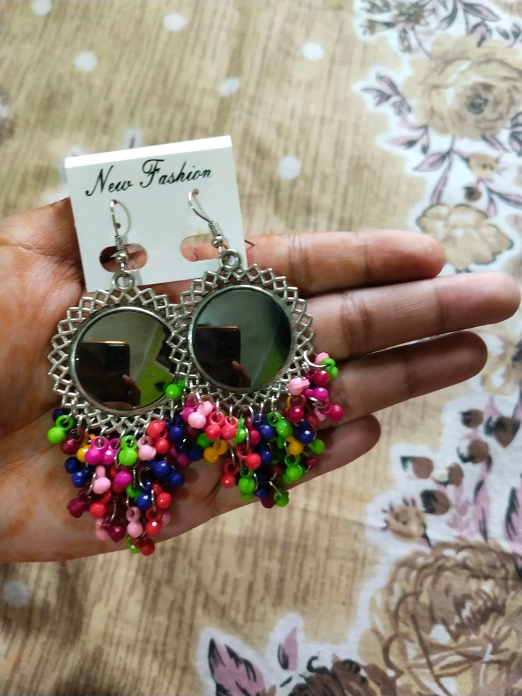 Multicolour Mirror Earrings