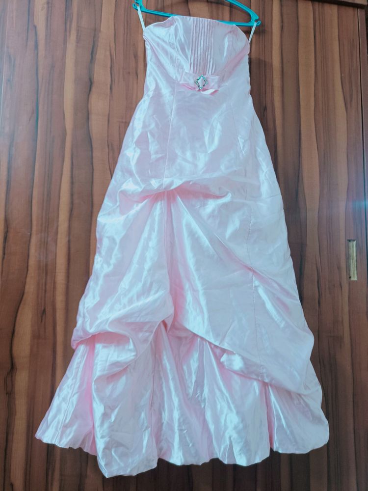 Imported Satin Pale Pink Gown