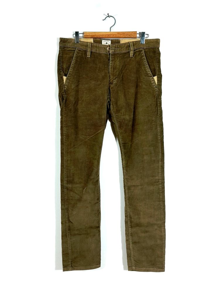 Dark Olive Green Corduroy Pant For Men's