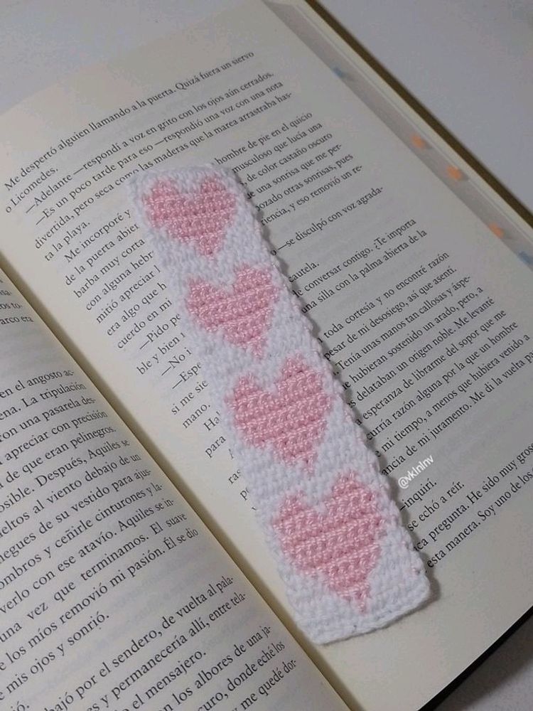 PRICE DROP Crochet Heart Bookmark