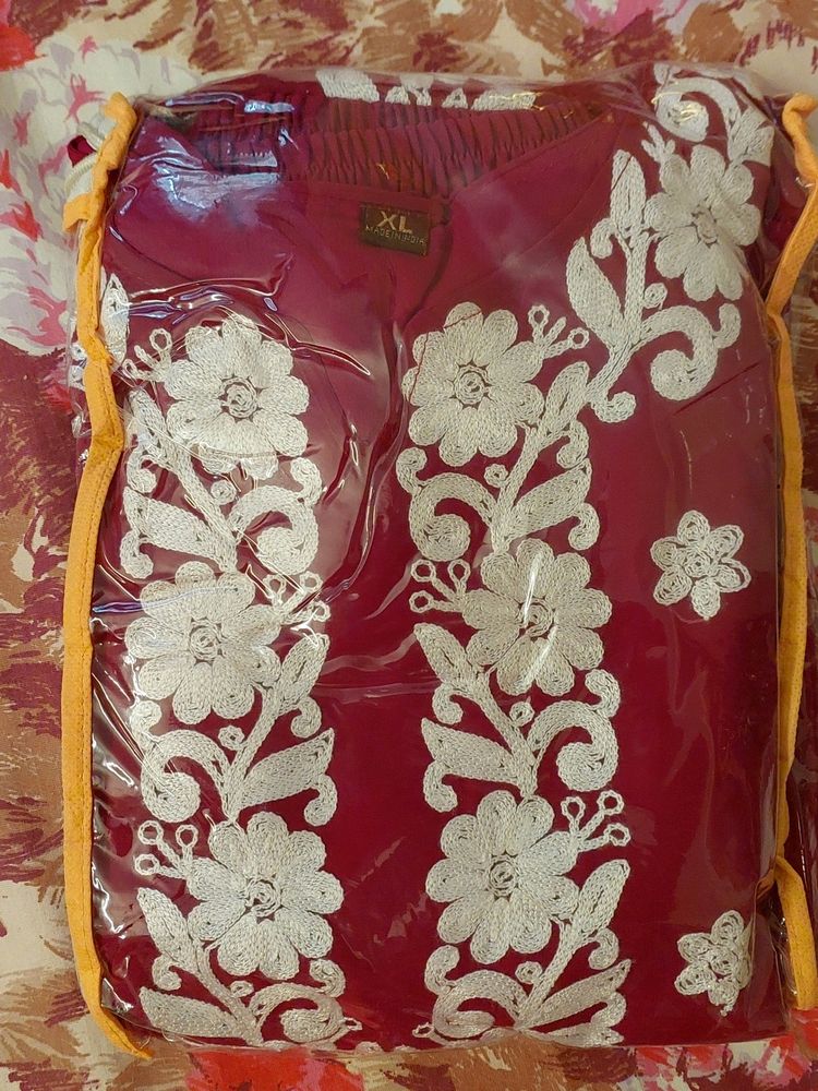 NEW RED KURTI WITH PANT