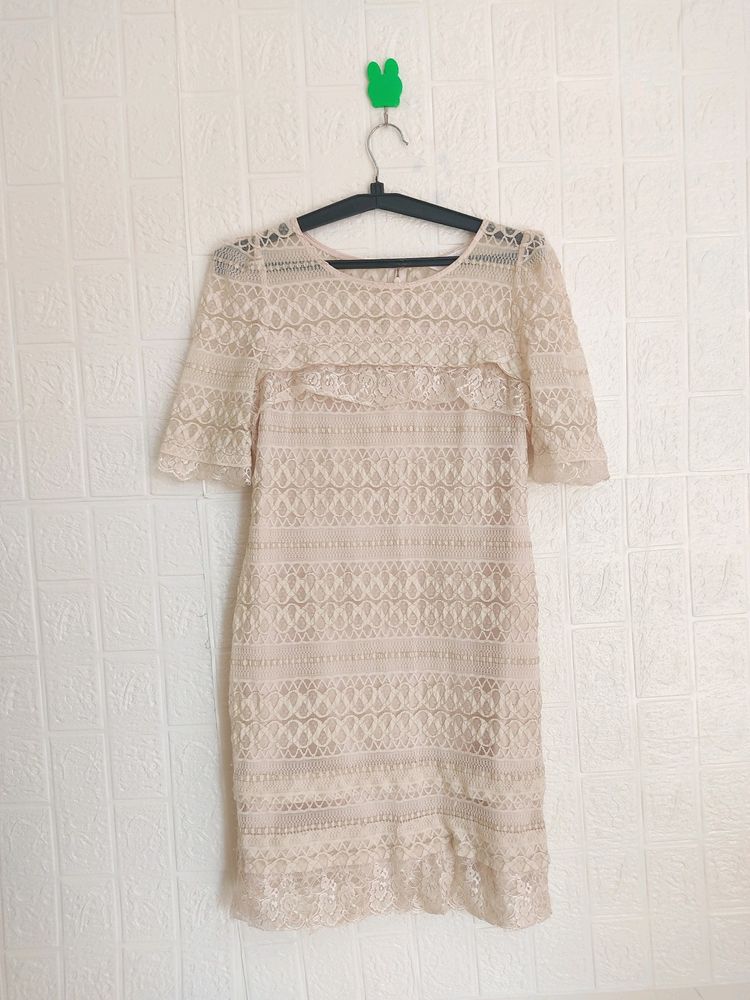 🤍Off-white lace Dress🤍