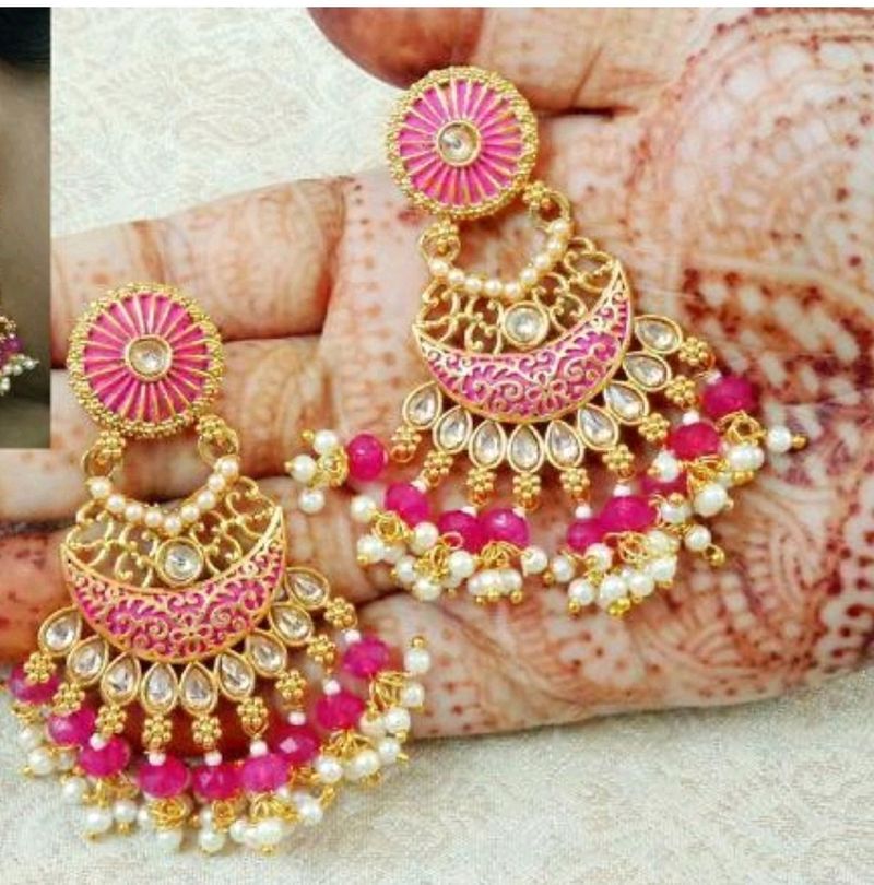 Meenakari Earring, Attractive Kundan Earring