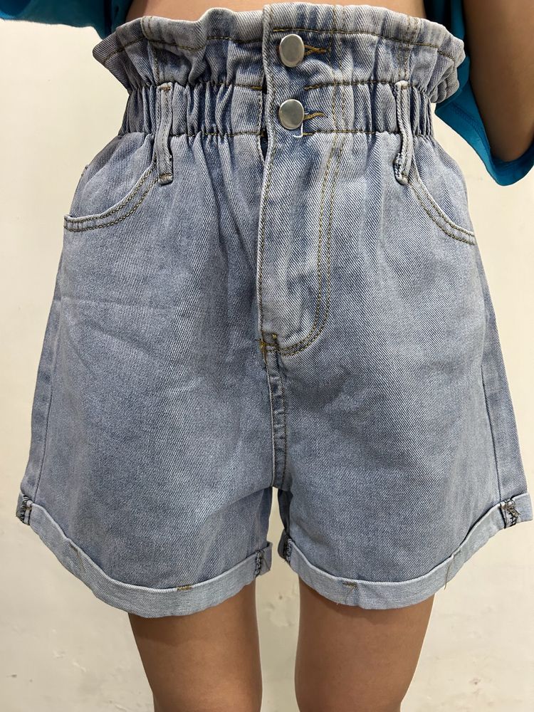 Paper bag Denim Shorts