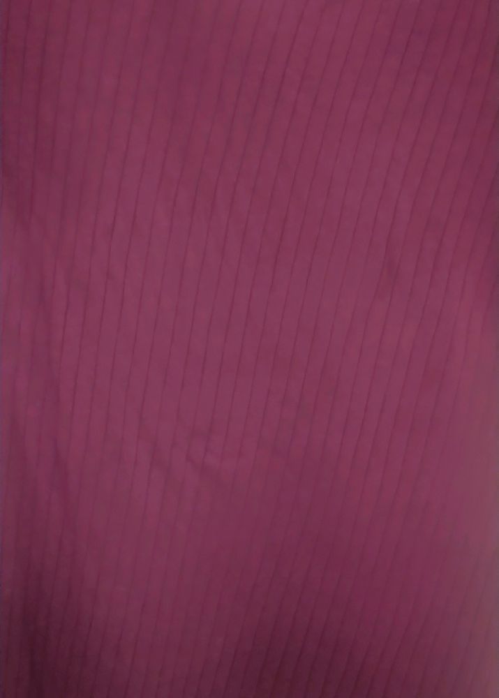 Maroon Ribbed Top With Puffed Sleeves