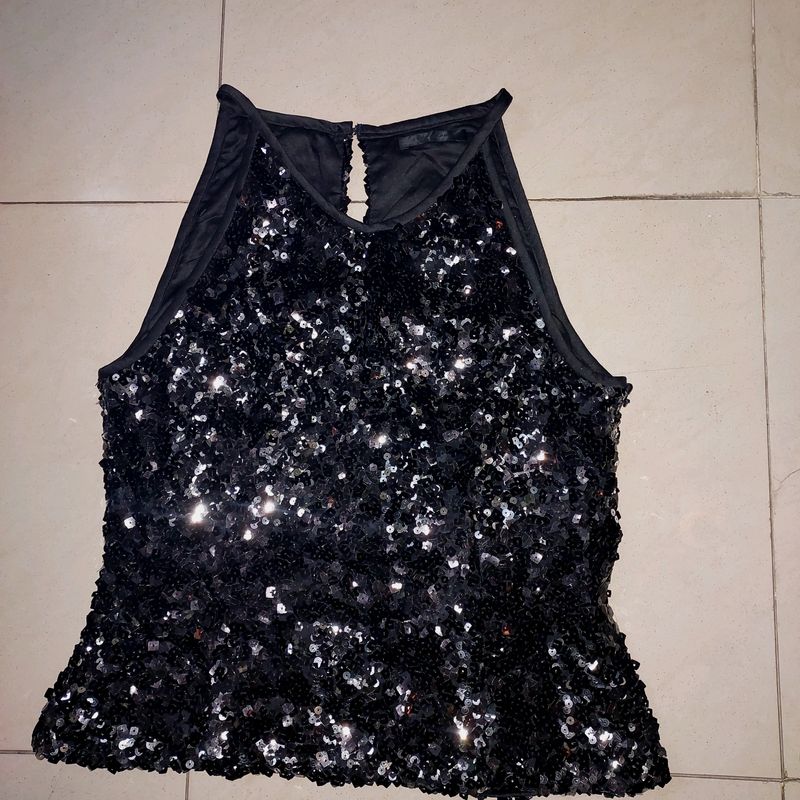 Imported Sequin Black Top