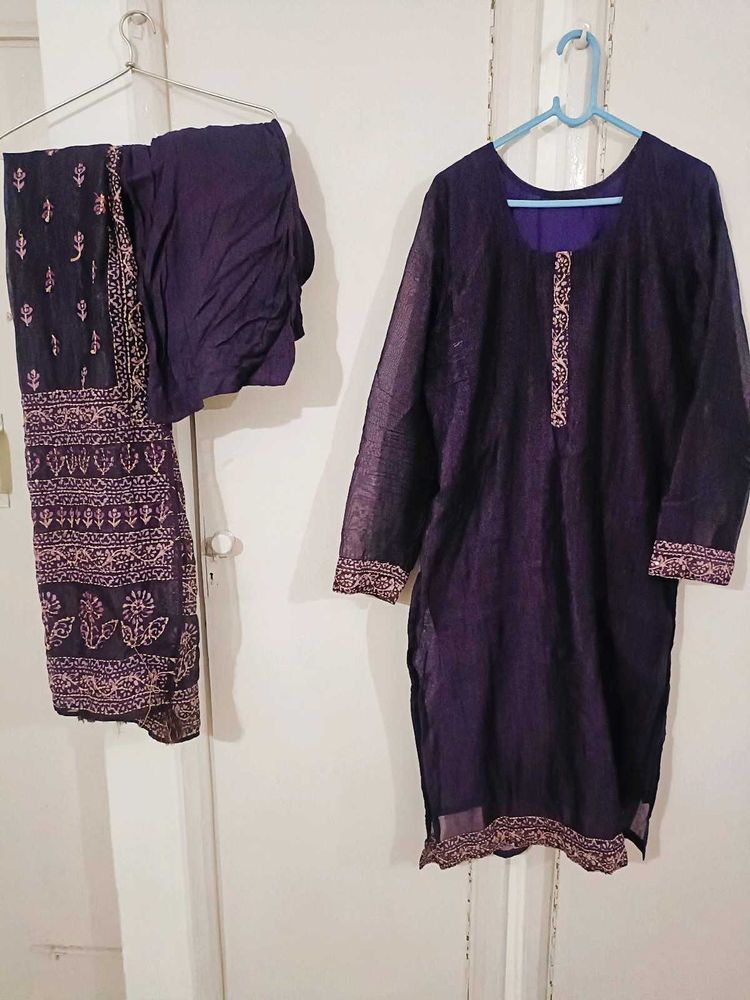 Beautiful Purple Kurta Palazzo Set