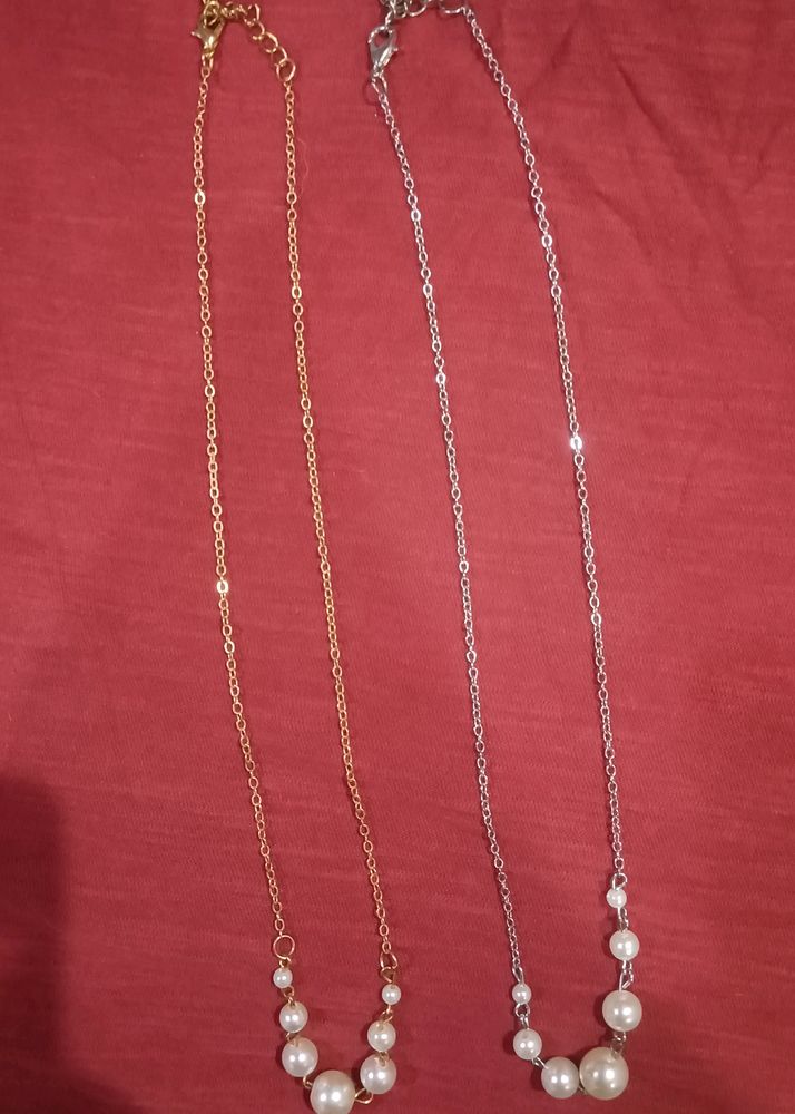 Gold & Silver Pearl Necklace