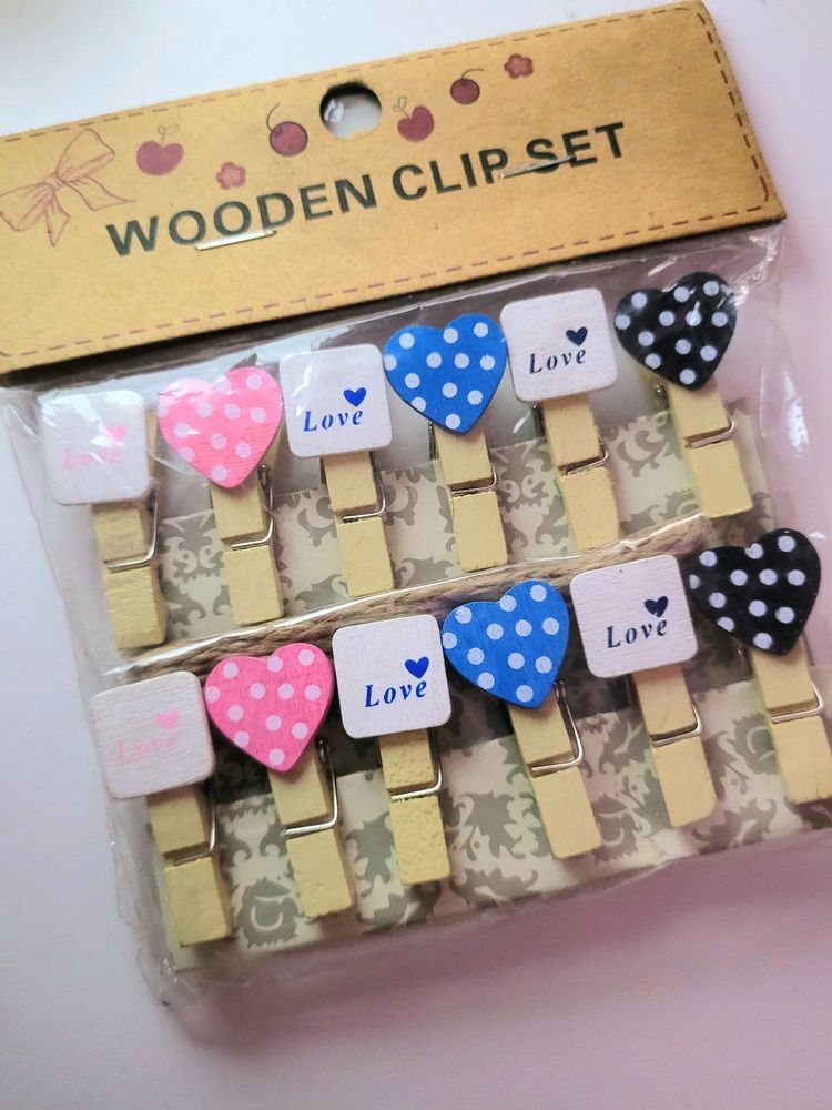 Wooden ❤️ Clips  !! STEAL DEAL!!