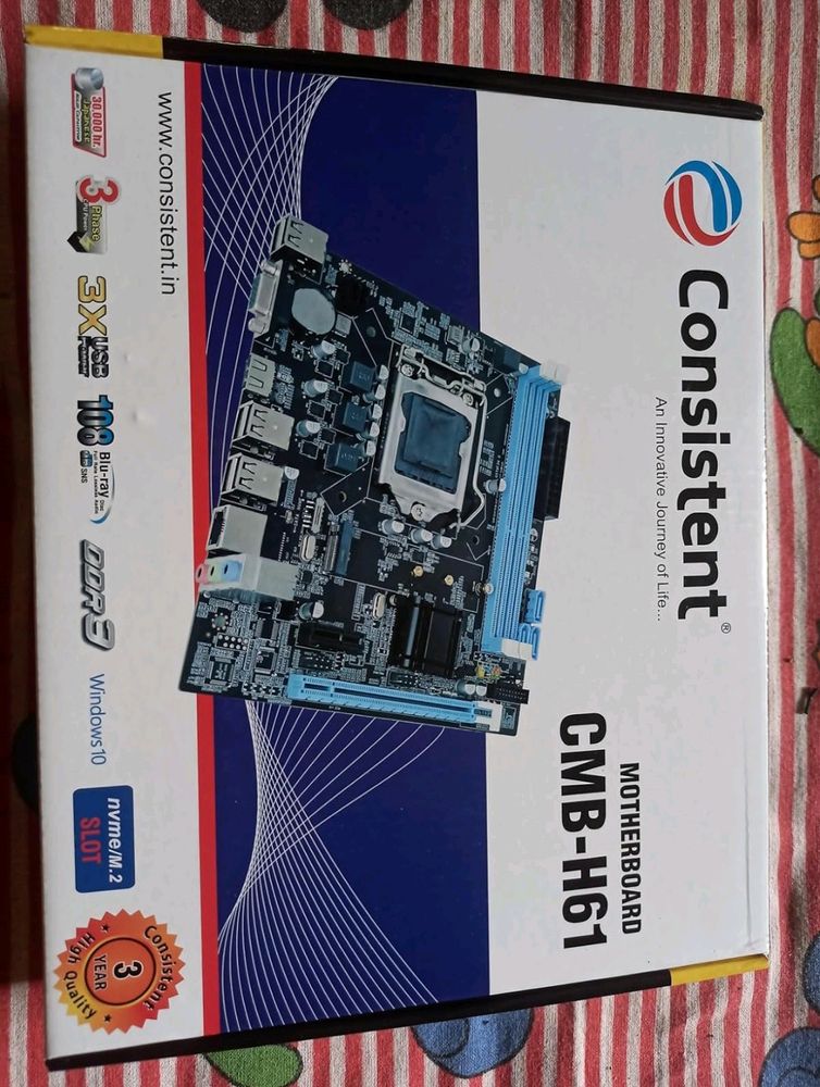 Consistent DDR3 Motherboard CMB H61 With NVME slot