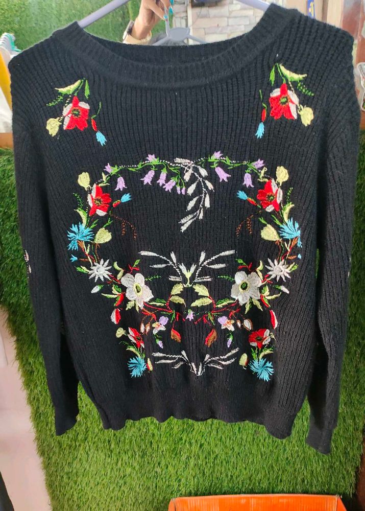 Floral Design Sweater