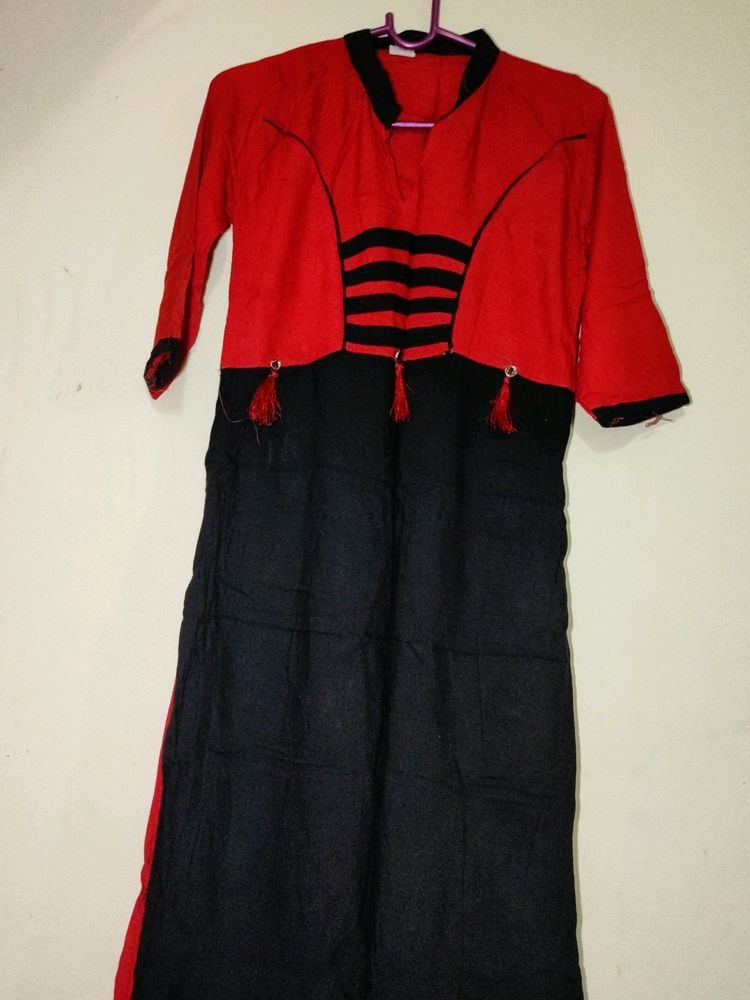 Black And Red Kurti For Sale
