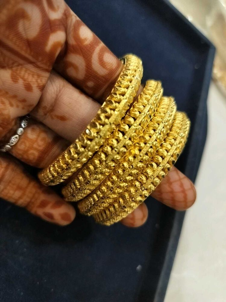 BANGLES FOR 1 GRAM GOLD MIXED WITH ALLOYS.