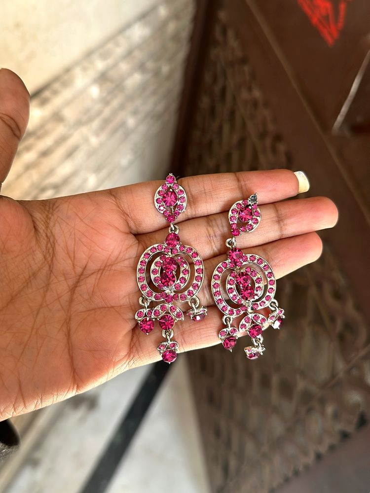 Pink Studded Earrings