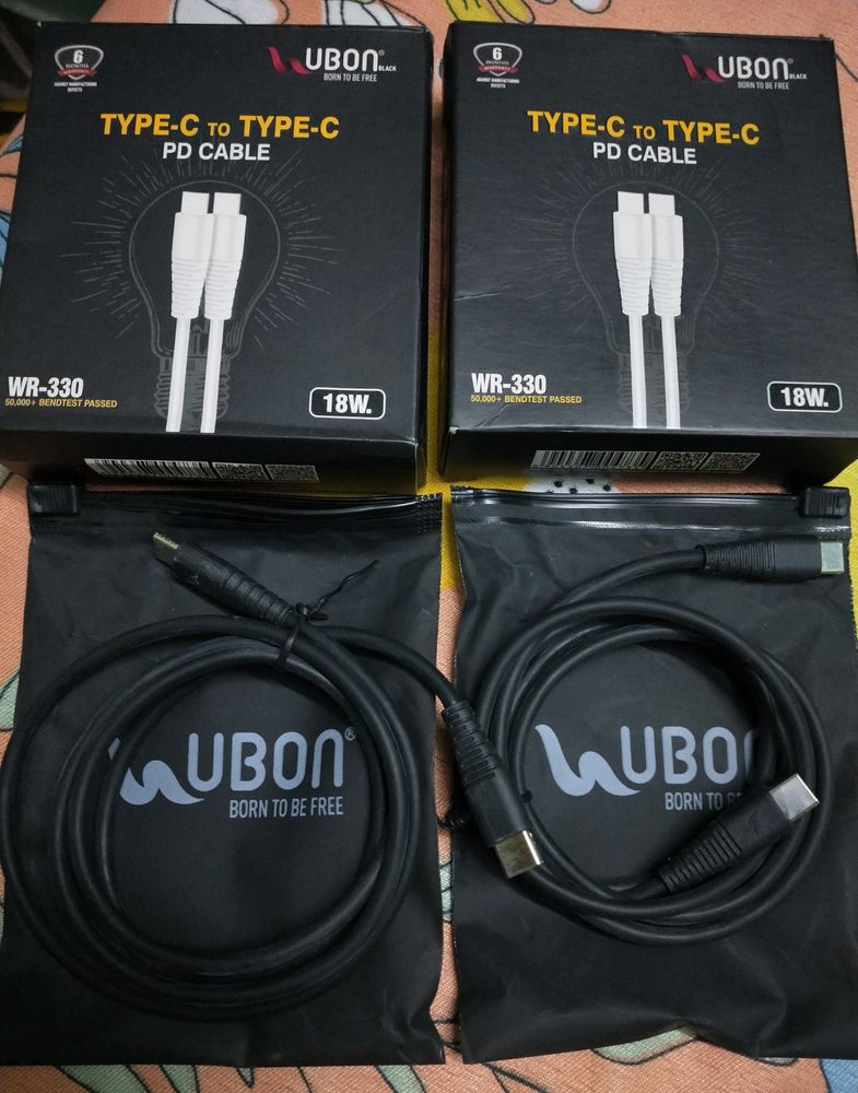 Ubon Mobile Charging Cable Pack Of 2 Combo