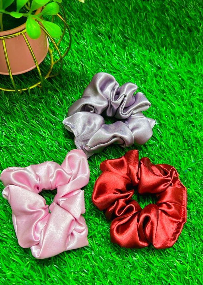 3 Satin Scrunchies