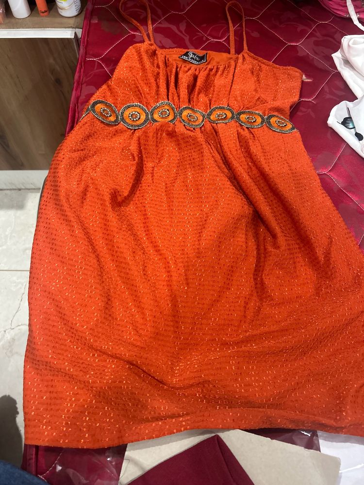 Selling A Party Wear Orange Dress