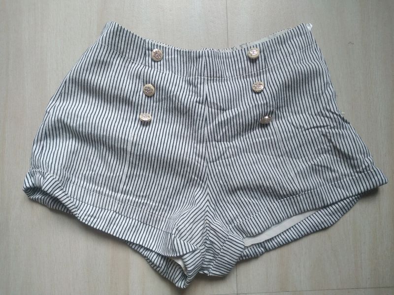 Black And White Stripped Shorts