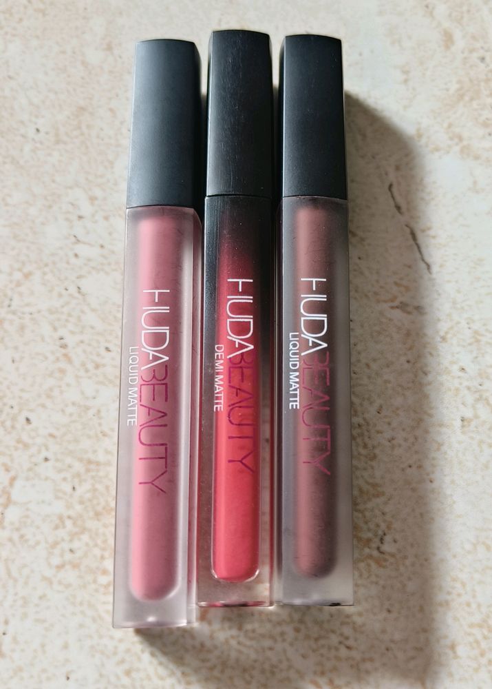 Huda Beauty Liquid Lipstick Set Of 3 😍