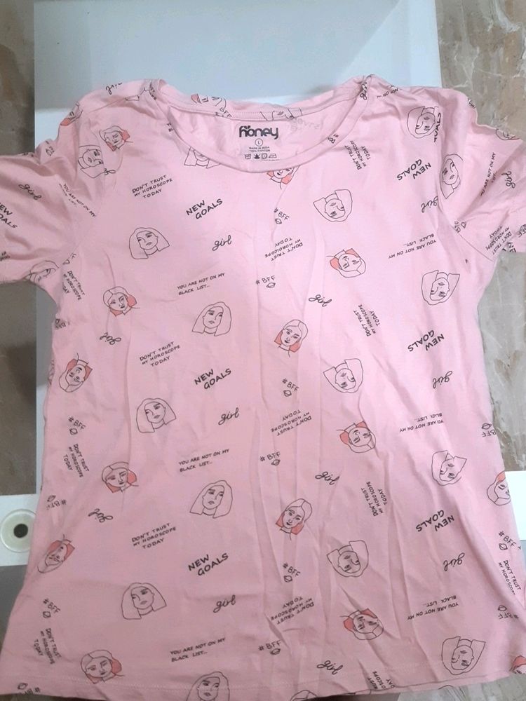 Pink Printed Tshirt