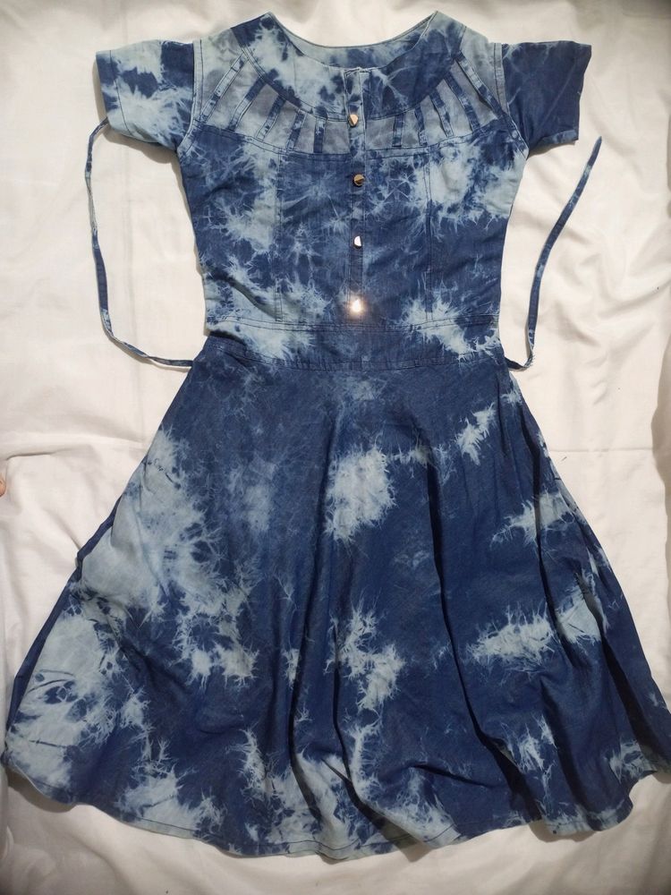 Tie Dye Denim Print Dress